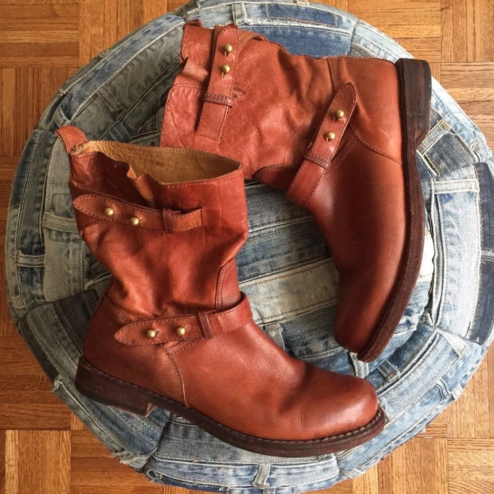 rag and bone brown leather ankle boots SZ 38 / US